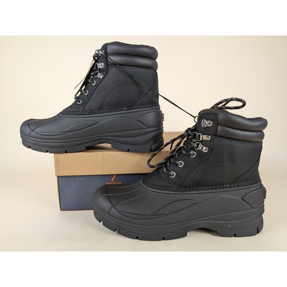 Weatherproof Vintage Joe Duck Boots Mens 11M Black Lace Up Outdoor Shoes MWB main image 11